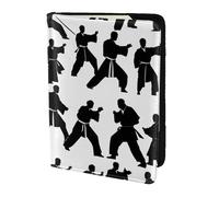 OAZCVBNN Siluetas de artes marciales estampadas para hombres y mujeres pasaporte, funda tipo cartera para viajes de negocios y ocio
