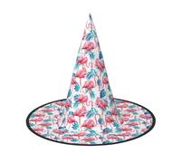 OAZCVBNN Sombrero de fiesta de carnaval con estampado de hojas verdes de flamenco, pájaro, para adultos, cosplay, celebración