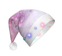 OAZCVBNN Sombrero de Navidad unisex con diseño de mármol colorido pastel, rosa, azul, morado, para adultos, accesorio de fiesta de Navidad, accesorio de celebración