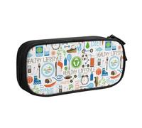 OAZCVBNN The Nature Wildlands - Estuche con estampado de actividades para guardar maquillaje, gomas de borrar, bolígrafos, estudiantes, escuela, oficina, multiescena, Black, Talla única, Juego de
