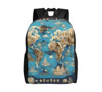 OAZCVBNN World Geography - Mochila unisex con diseño de mapa de geografía mundial, mochila elegante para viajes diarios, gran capacidad