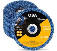 OBA Discos abrasivos para metal de 115 mm, 5 uds. Disco de eliminación de pintura de poliéster para amoladora angular Limpie y elimine el revestimiento de pintura Oxidación de soldaduras de óxido