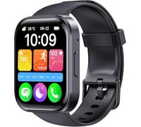 OBA Oukitel BT103 - Reloj inteligente unisex de 1.91 pulgadas, más de 100 modos deportivos, podómetro/sueño/monitor de frecuencia cardíaca, rastreador de fitness para iOS Android, negro, grande, negro