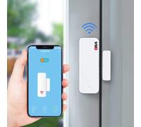 OBA Sensor de Alarma de Apertura WiFi. para Puertas y Ventanas, Alerta Mediante notificación en el teléfono Inteligente Funciona con Alexa Google Home SmartLife