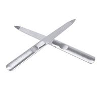 Obahdirry 10 piezas de acero inoxidable profesional de doble cara para lijado de uñas, pulidor de manicura, herramientas de arte de uñas