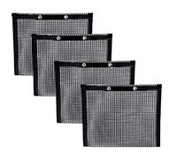 Obahdirry 4 bolsas de para parrilla de barbacoa con 2 cepillos de silicona, bolsa de parrilla antiadherente para barbacoa, bolsa de reutilizable para asar