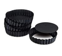 Obahdirry Mini Egg T-6 Pack con parte inferior extraíble, 5 pulgadas de diámetro - postre, mini molde para Quiche Pan