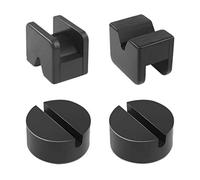 Obahdirry Paquete de 4 adaptadores de almohadilla de suelo de 2 tipos para soporte de 2 a 4 toneladas, universal, de goma, ranurado, protector de soldaduras