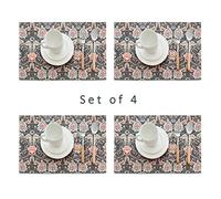 Obal William Morris Juego de 4 manteles individuales, manteles individuales antideslizantes resistentes al calor resistentes a las manchas lavables para mesa de comedor en casa en la cocina (Tear