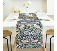 Obal William Morris Mantel de diseño original, fácil de limpiar, resistente al agua, rectangular, decoración de comedor, cocina, lavable, 14 x 108 pulgadas (ladrón de fresa)