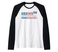 Obama 2028 Presidente Arreglemos Esto Barack Patriótico 4 de Camiseta Manga Raglan