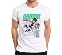 Obanai Iguro Demon Slayer Serpiente Hashira Anime Regalo Japón Y2K Streetwear Hombre Camiseta, Blanco, XL