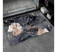 OBASDFD Alfombra De Baño Tierra Diatomeas, Diseño Tinta Alcohol, Color Aguamarina Y Lila, Antideslizante, Súper Absorbente, Secado Rápido, For Cocina(#30,17x27.5Inch (43 * 70cm))