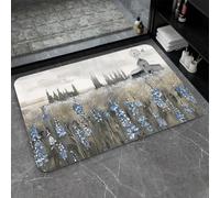 OBASDFD Alfombra De Baño Tierra Diatomeas, Diseño Tinta Alcohol, Color Aguamarina Y Lila, Antideslizante, Súper Absorbente, Secado Rápido, For Cocina(#41,17x27.5Inch (43 * 70cm))