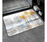 OBASDFD Alfombra De Baño Tierra Diatomeas, Diseño Tinta Alcohol, Color Aguamarina Y Lila, Antideslizante, Súper Absorbente, Secado Rápido, For Cocina(#26,17x27.5Inch (43 * 70cm))