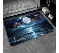 OBASDFD Alfombrilla De Baño Tierra Diatomeas, Diseño Tinta Azul, Púrpura Y Dorada, Antideslizante, Superabsorbente Secado Rápido For Cocina(#11,17x27.5Inch (43 * 70cm))