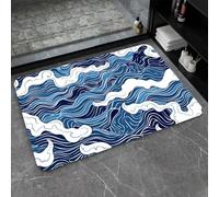 OBASDFD Alfombrilla De Baño Tierra Diatomeas, Diseño Tinta Azul, Púrpura Y Dorada, Antideslizante, Superabsorbente Secado Rápido For Cocina(#35,20x31Inch (50 * 80cm))