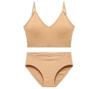 OBASDFD Bra Set Women's Deep V Tank Top No Underwire Small Breast Push-up Triangle Cup(Khaki,XL)(Beige,M)