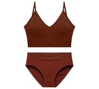 OBASDFD Bra Set Women's Deep V Tank Top No Underwire Small Breast Push-up Triangle Cup(Khaki,XL)(Red,M)
