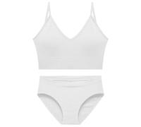 OBASDFD Bra Set Women's Deep V Tank Top No Underwire Small Breast Push-up Triangle Cup(Khaki,XL)(White,XL)