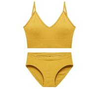 OBASDFD Bra Set Women's Deep V Tank Top No Underwire Small Breast Push-up Triangle Cup(Khaki,XL)(Yellow,XL)