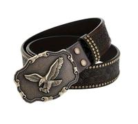 OBASDFD Cinturón Con Tachuelas En Relieve For Hombre, Hebilla Grande Estilo Western Águila Vuelo, Correa Floral Grabada For Pantalones Vaqueros(105cm/41)