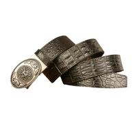 OBASDFD Cinturón For Hombre Con Diseño De Cocodrilo, Hebilla Automática Trinquete Plateada, Dragón Grabado Y Ajuste A Medida(Dragon-a,120cm/47in)