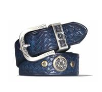 OBASDFD Cinturón Vaquero Informal For Hombre, Estilo Campestre Vintage Con Grabado Floral Y Hebilla Original For Jeans(Blue C,115CM/45.3'')