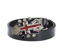 OBASDFD Cinturón Vaquero Occidental De Cuero For Hombre Con Patrón Guitarra Musical, Aleación Decorativa Retro(Black,105CM/41.3'')