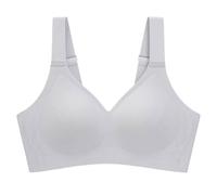 OBASDFD Comfortable Adjustable T-Shirt Bra with Steel Ring for Women with V-Neck, Black, 3XL(Gray,XL)