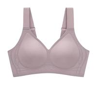 OBASDFD Comfortable Adjustable T-Shirt Bra with Steel Ring for Women with V-Neck, Black, 3XL(Light Purple,XL)