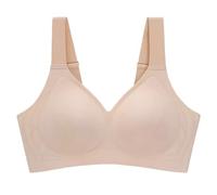 OBASDFD Comfortable Adjustable T-Shirt Bra with Steel Ring for Women with V-Neck, Light Purple, 3XL(Beige,XXL)