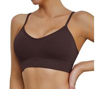 OBASDFD Comfortable Running Sports Bra for Women Quick Dry Shockproof Fitness Yoga Tank Top Without Steel Ring, Khaki, L(Coffee,M)