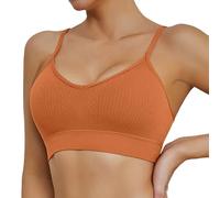 OBASDFD Comfortable Running Sports Bra for Women Quick Dry Shockproof Fitness Yoga Tank Top Without Steel Ring, Khaki, L(Gold,S)