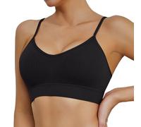 OBASDFD Comfortable Running Sports Bra for Women Quick Dry Shockproof Fitness Yoga Tank Top Without Steel Ring, Khaki, L(Black,S)