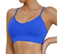 OBASDFD Comfortable Running Sports Bra for Women Quick Dry Shockproof Fitness Yoga Tank Top Without Steel Ring, Khaki, L(Blue,M)