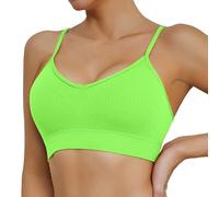 OBASDFD Comfortable Running Sports Bra for Women Quick Dry Shockproof Fitness Yoga Tank Top Without Steel Ring, Gray, L(Green,L)