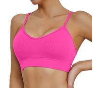 OBASDFD Comfortable Running Sports Bra for Women Quick Dry Shockproof Fitness Yoga Tank Top Without Steel Ring, Gray, L(Hot Pink,L)