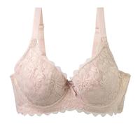 OBASDFD European Push Up Lace Bra with Underwire Support and Comfortable Fit, Beige, 36C(Gray,34D)