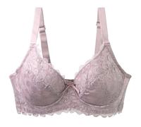 OBASDFD European Push Up Lace Bra with Underwire Support and Comfortable Fit, Black, 36C(Light Pink,46DD)