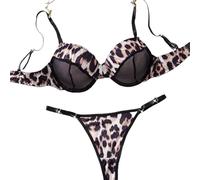 OBASDFD Exotic Lingerie Women Underwear Mesh Romantic Patchwork Bra Thong Comfortable Female Brief Sets(M)(L)