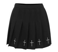 OBASDFD Eyurigaoka - Minifalda gótica para mujer, estilo punk, Dark Academia, estética, acampanada, vestido de club, Negro, XL