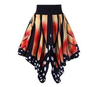 OBASDFD Falda Plisada De Cintura Alta La Moda Mariposa for Mujer Tul for Vestido Largo Carnaval 2026(Orange,XXL)