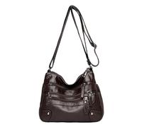 OBASDFD Fashionable Women's Large Capacity Crossbody Zipper Shoulder Casual Bag(Coffee)