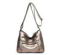 OBASDFD Fashionable Women's Large Capacity Crossbody Zipper Shoulder Casual Bag(Gold)