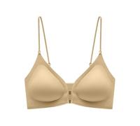 OBASDFD Front Closure Bras for Women Plunge Neck Seamless Push Up T-Shirts Bra Supportive Convertible Strap Bralettes Gold(Khaki,3X-Large)
