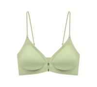OBASDFD Front Closure Bras for Women Plunge Neck Seamless Push Up T-Shirts Bra Supportive Convertible Strap Bralettes Gold(Green,Medium)