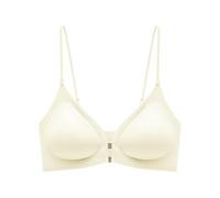 OBASDFD Front Closure Bras for Women Plunge Neck Seamless Push Up T-Shirts Bra Supportive Convertible Strap Bralettes Gold(Gold,Large)