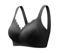 OBASDFD Full Coverage Bra for Optimal Support Wireless, Comfortable, Ideal for Everyday Use as T-Shirt or Lingerie, Light Yellow, 3XL(Black,XXL)