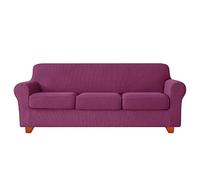 OBASDFD Funda De Cojín Individual Jacquard Elástico con Base Elástica, Protector Muebles Lavable(U,3 Seat (185-235 cm))